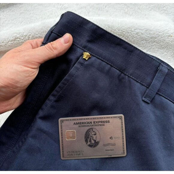 Versace Navy/Gold Medusa Pants - Picture 2 of 4